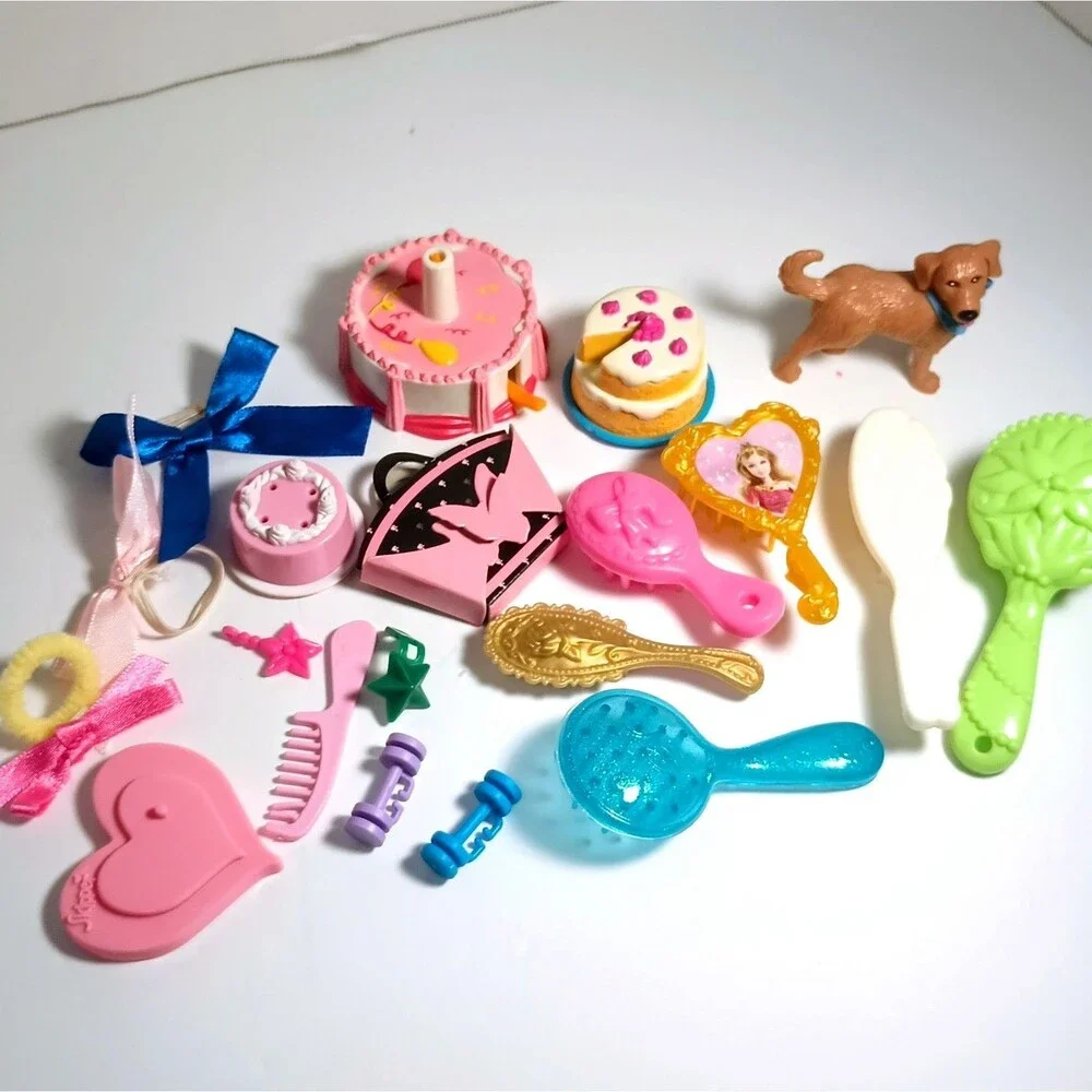 Bundle Of Barbie LOL  Similar Size Doll Accessories Food Hair Random Toy Lot